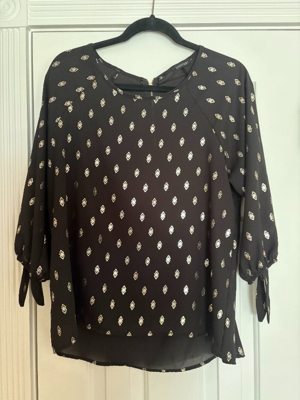 Papermoon Black & Gold Metallic Foil Blouse